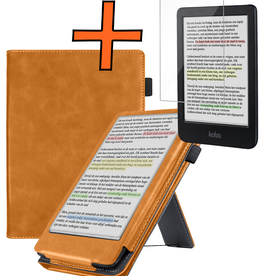 Nomfy Nomfy Kobo Clara Colour Hoesje Leer Met Screenprotector - Bruin