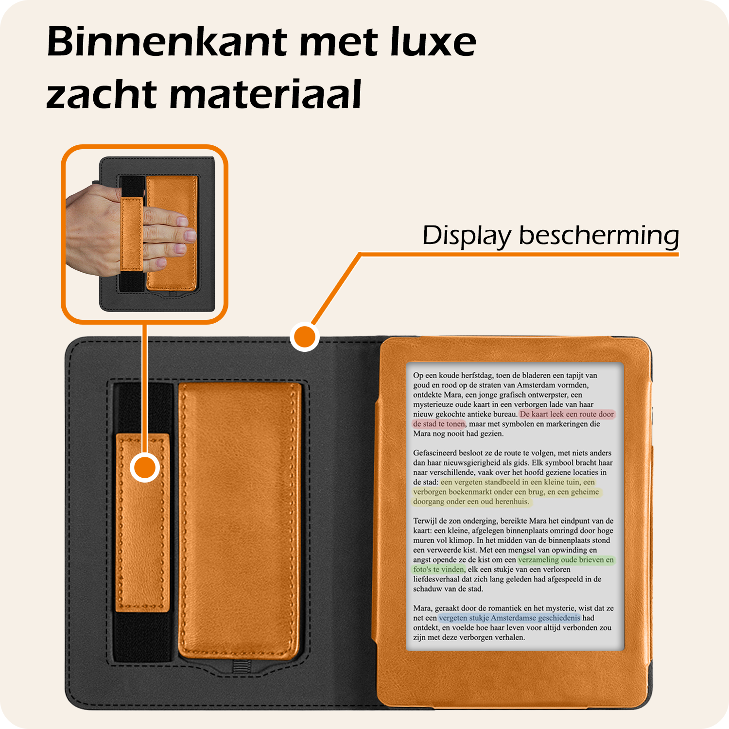 Nomfy Nomfy Kobo Clara Colour Hoesje Leer Met Screenprotector - Bruin