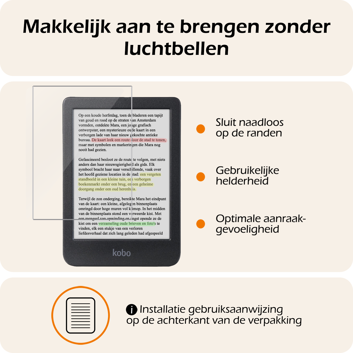 Nomfy Nomfy Kobo Clara Colour Hoesje Leer Met Screenprotector - Bruin