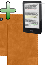 BASEY. BASEY. Kobo Clara BW Hoesje Leer Met Screenprotector - Bruin