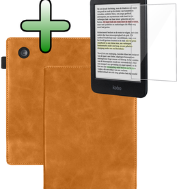 BASEY. BASEY. Kobo Clara BW Hoesje Leer Met Screenprotector - Bruin
