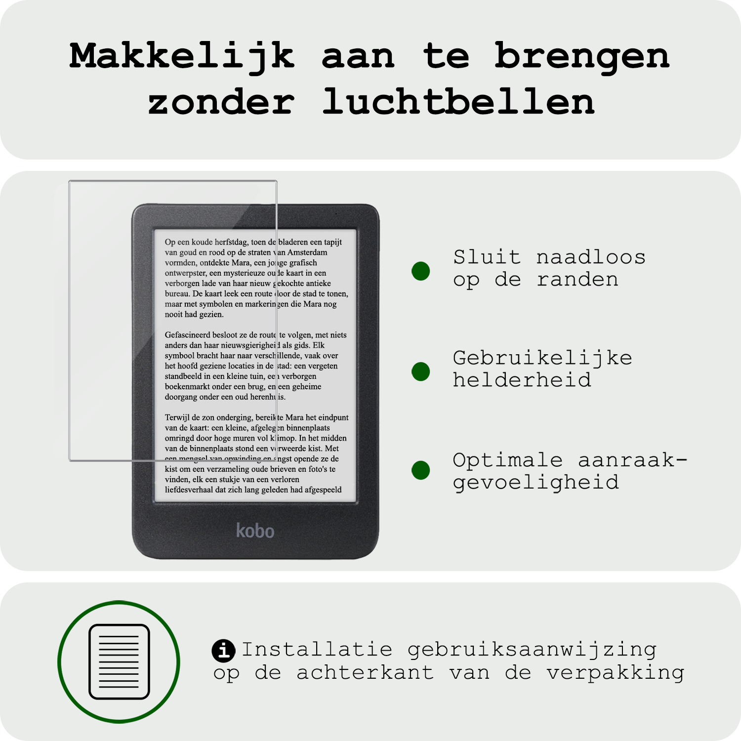 BASEY. BASEY. Kobo Clara BW Hoesje Leer Met Screenprotector - Bruin