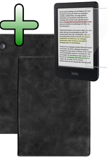 BASEY. BASEY. Kobo Clara BW Hoesje Leer Met Screenprotector - Zwart