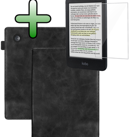 BASEY. BASEY. Kobo Clara BW Hoesje Leer Met Screenprotector - Zwart