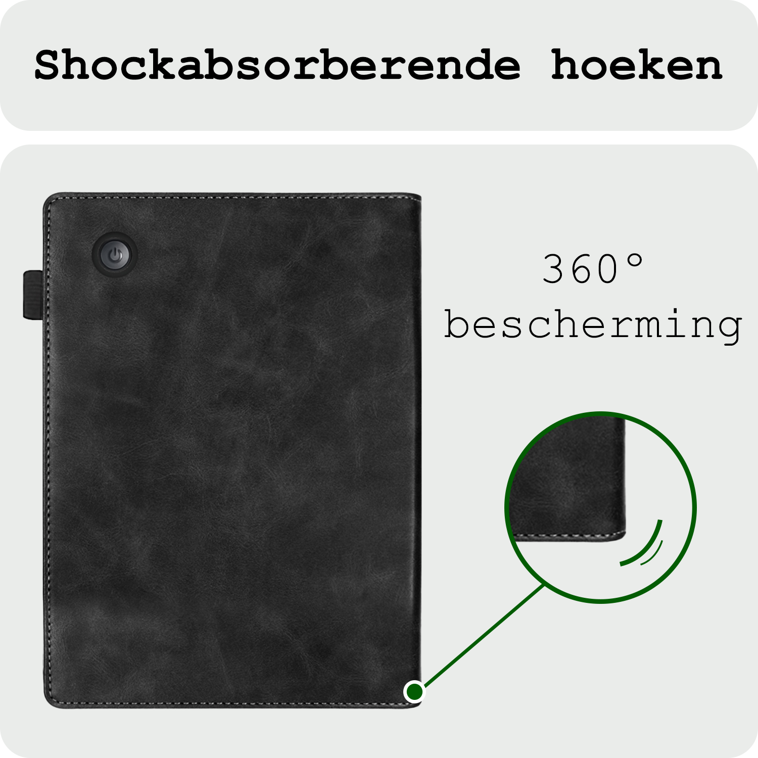 BASEY. BASEY. Kobo Clara BW Hoesje Leer Met Screenprotector - Zwart