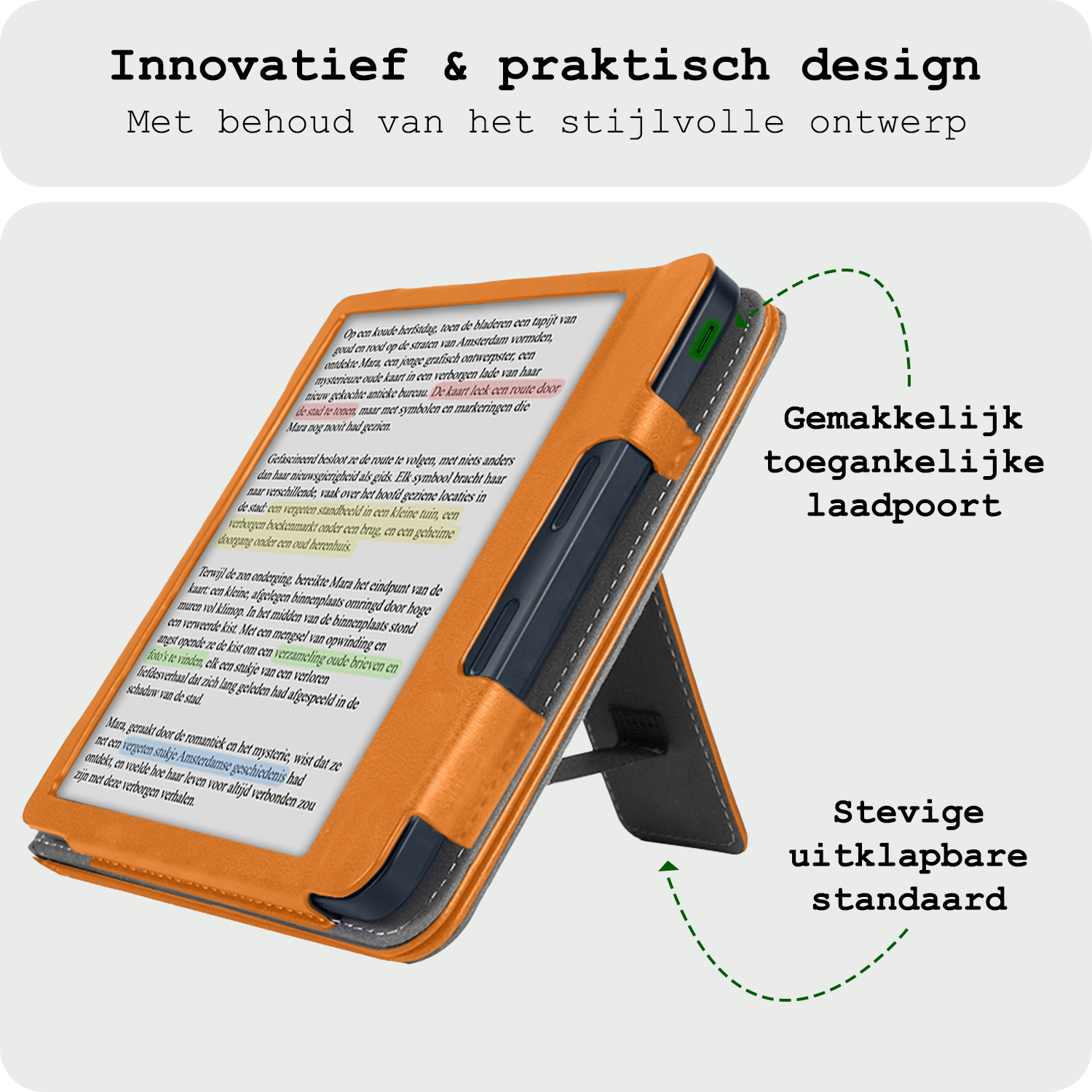 BASEY. BASEY. Kobo Libra Colour Hoesje Leer - Bruin