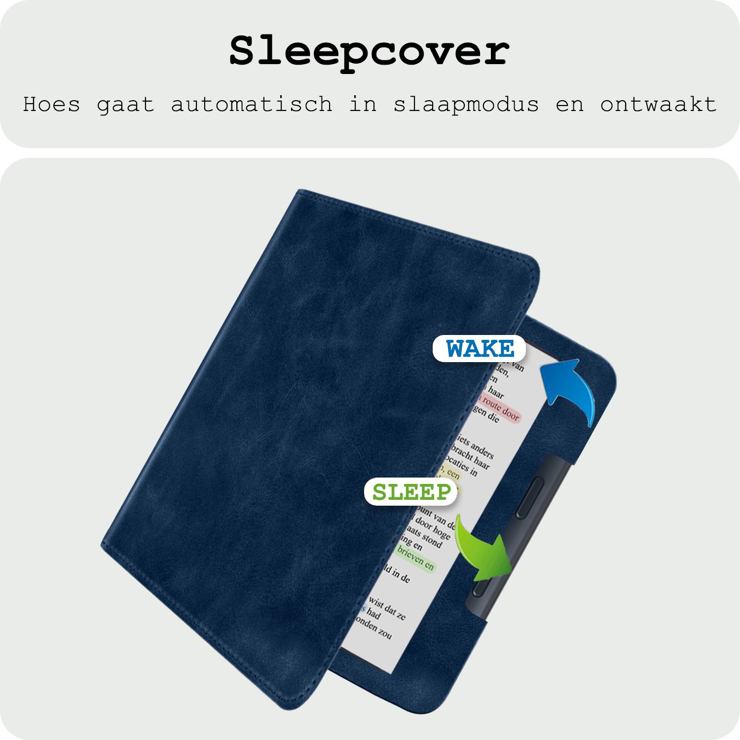 BASEY. BASEY. Kobo Libra Colour Hoesje Leer Met Screenprotector - Donkerblauw