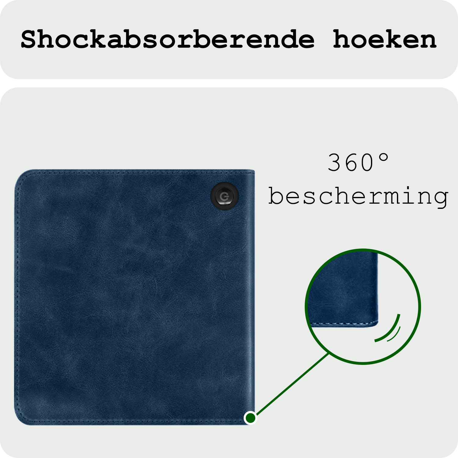 BASEY. BASEY. Kobo Libra Colour Hoesje Leer Met Screenprotector - Donkerblauw