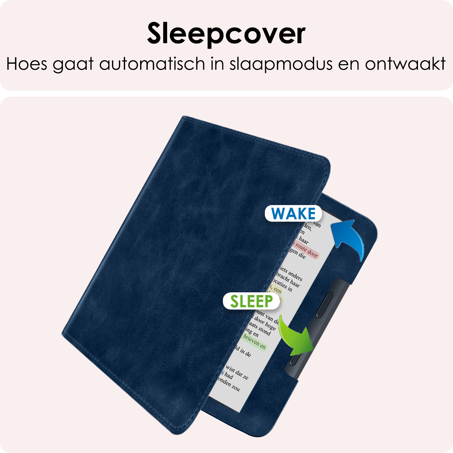 NoXx NoXx Kobo Libra Colour Hoesje Leer - Donkerblauw