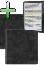BASEY. BASEY. Kobo Libra Colour Hoesje Leer Met Screenprotector - Zwart