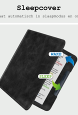 BASEY. BASEY. Kobo Libra Colour Hoesje Leer Met Screenprotector - Zwart