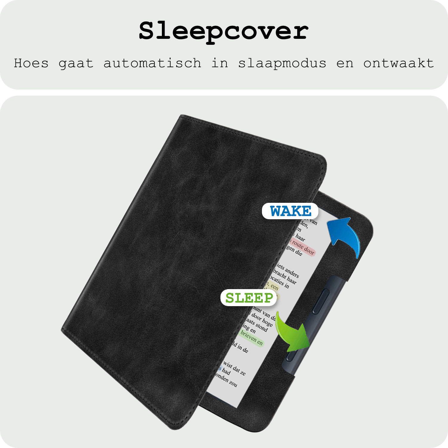 BASEY. BASEY. Kobo Libra Colour Hoesje Leer Met Screenprotector - Zwart