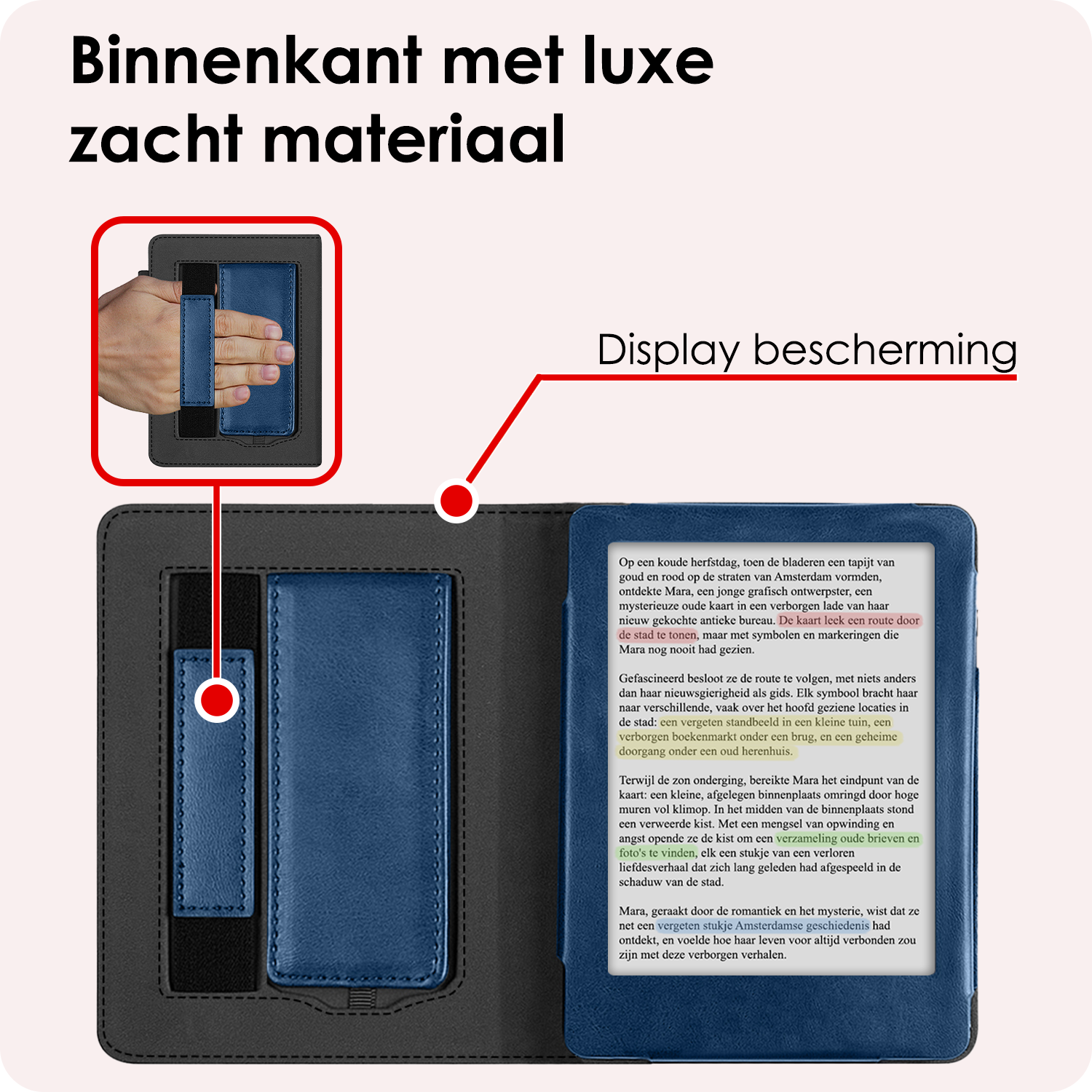 NoXx NoXx Kobo Clara BW Hoesje Leer - Donkerblauw