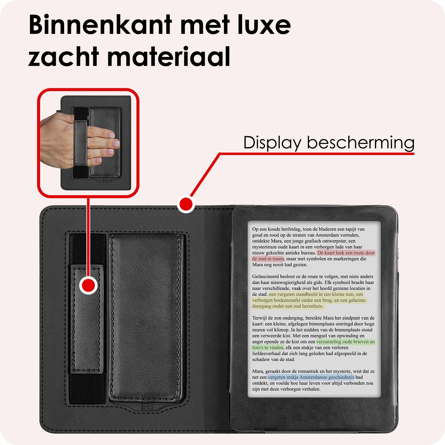 NoXx NoXx Kobo Clara Colour Hoesje Leer Met Screenprotector - Zwart