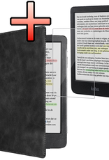 NoXx NoXx Kobo Clara Colour Hoesje Leer Met Screenprotector - Zwart