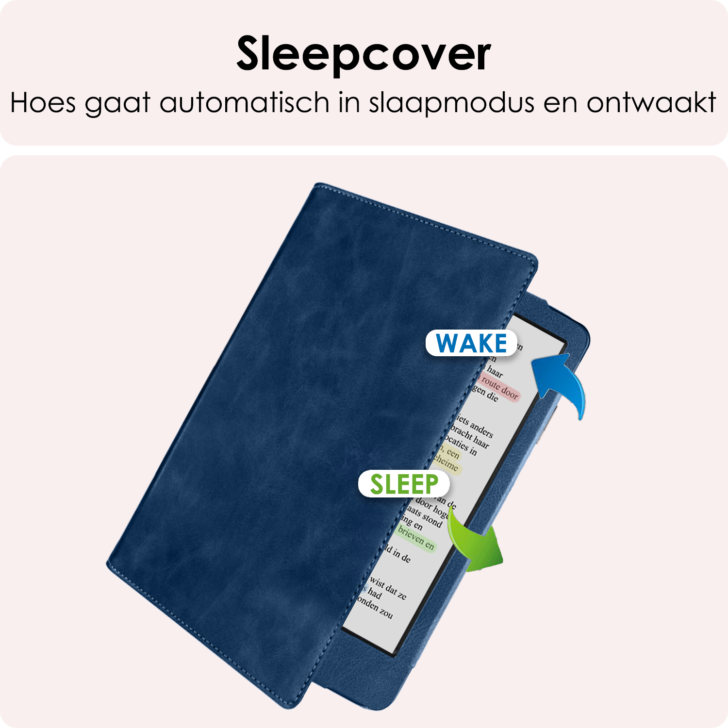 NoXx NoXx Kobo Clara Colour Hoesje Leer Met Screenprotector - Donkerblauw