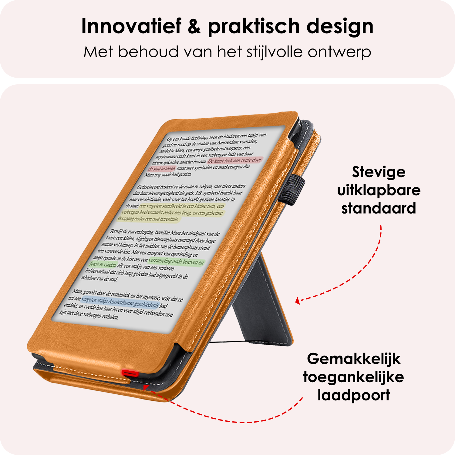 NoXx NoXx Kobo Clara Colour Hoesje Leer Met Screenprotector - Bruin