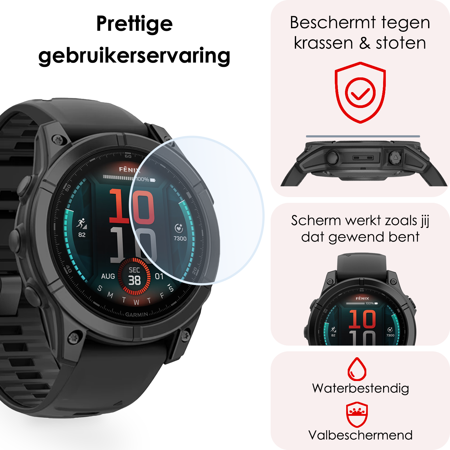 NoXx NoXx Garmin Fenix E (47 mm) Screenprotector - 3 PACK