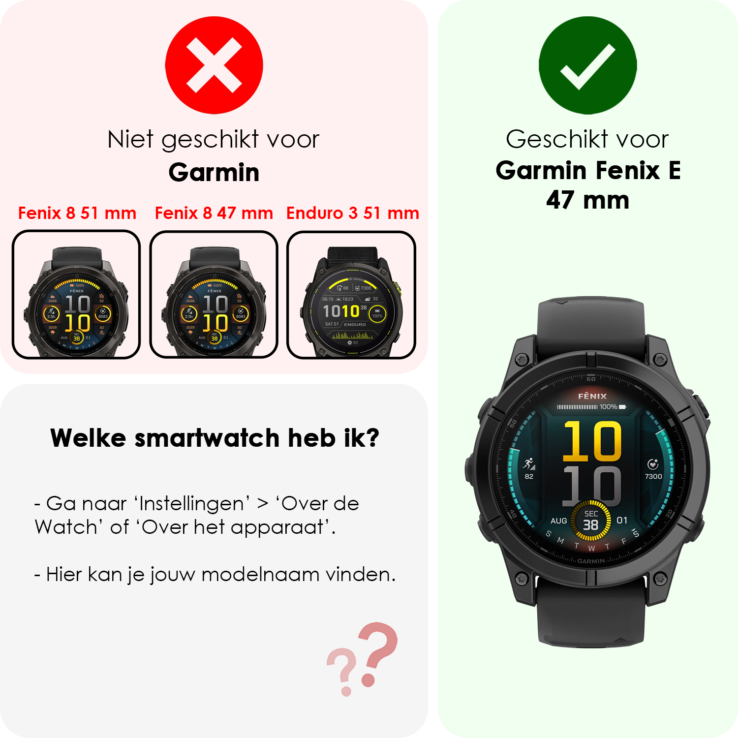 NoXx NoXx Garmin Fenix E (47 mm) Screenprotector - 3 PACK