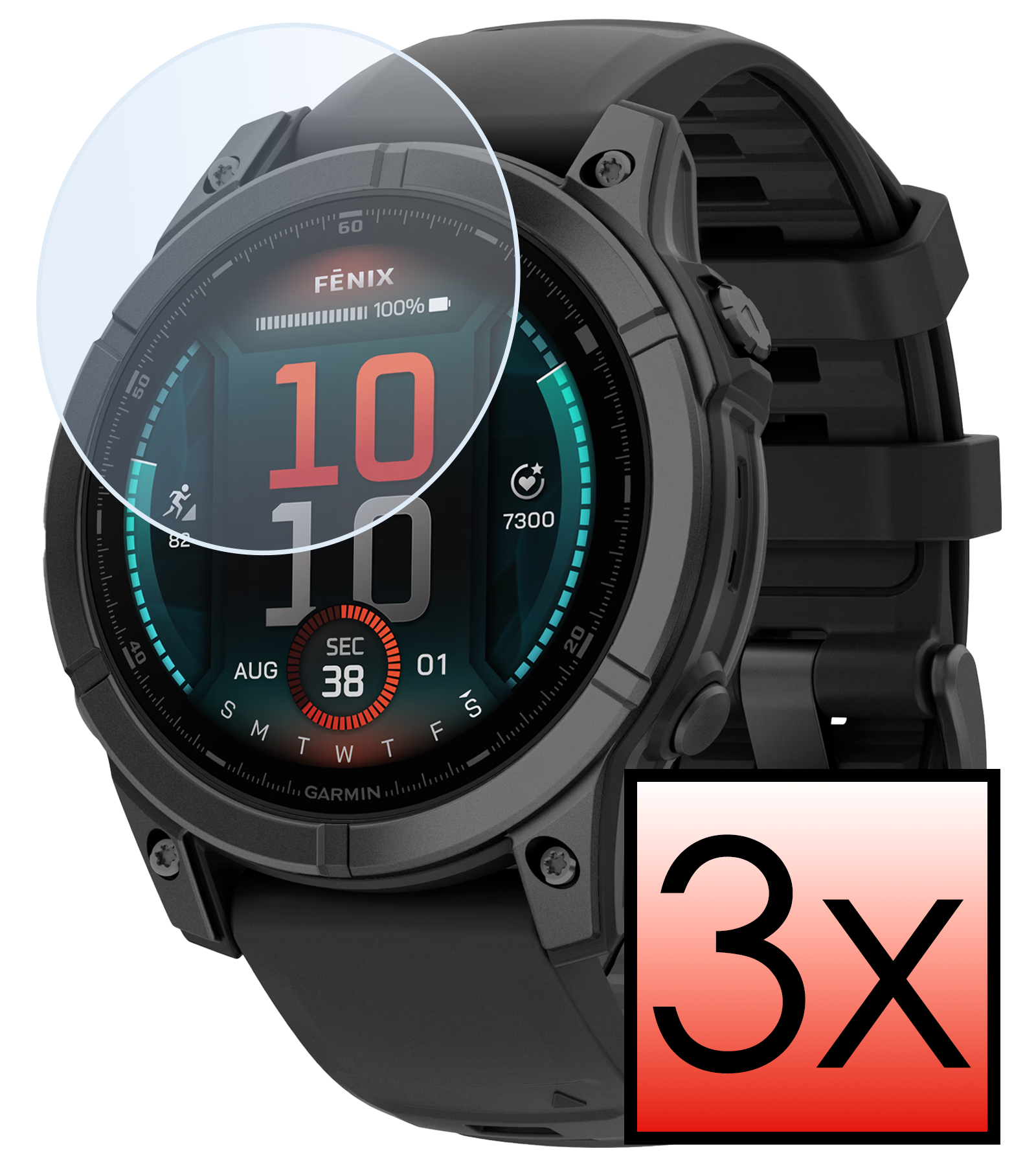 NoXx NoXx Garmin Fenix E (47 mm) Screenprotector - 3 PACK