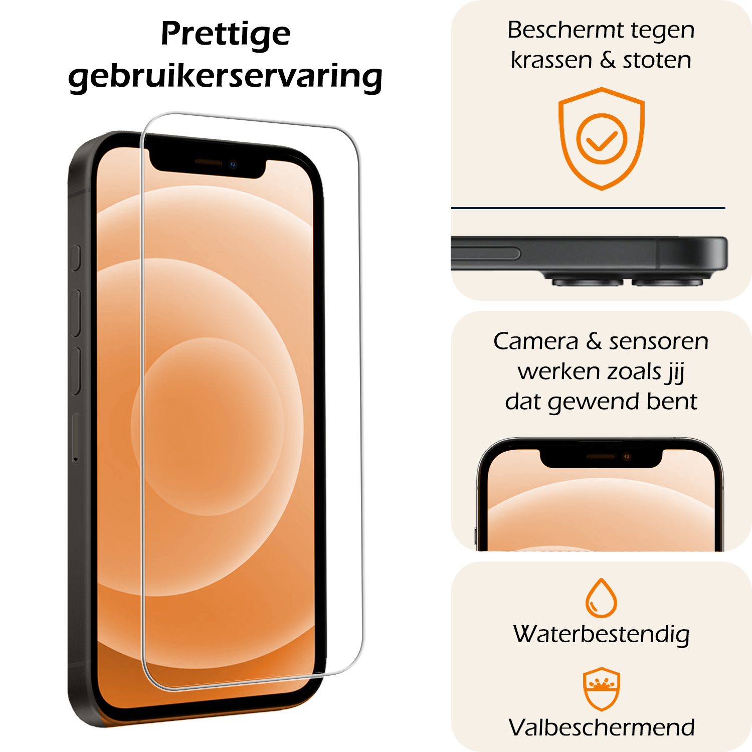 Nomfy Nomfy iPhone 12 Pro Screenprotector Met Installatieframe - 3 PACK