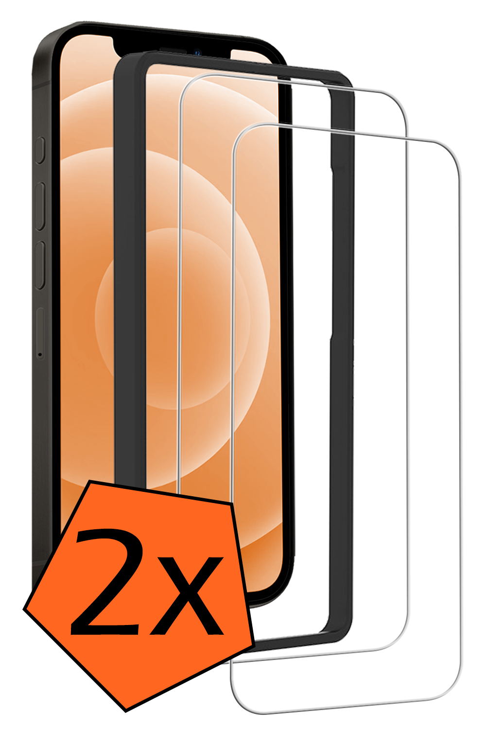 Nomfy Nomfy iPhone 12 Pro Screenprotector Met Installatieframe - 2 PACK