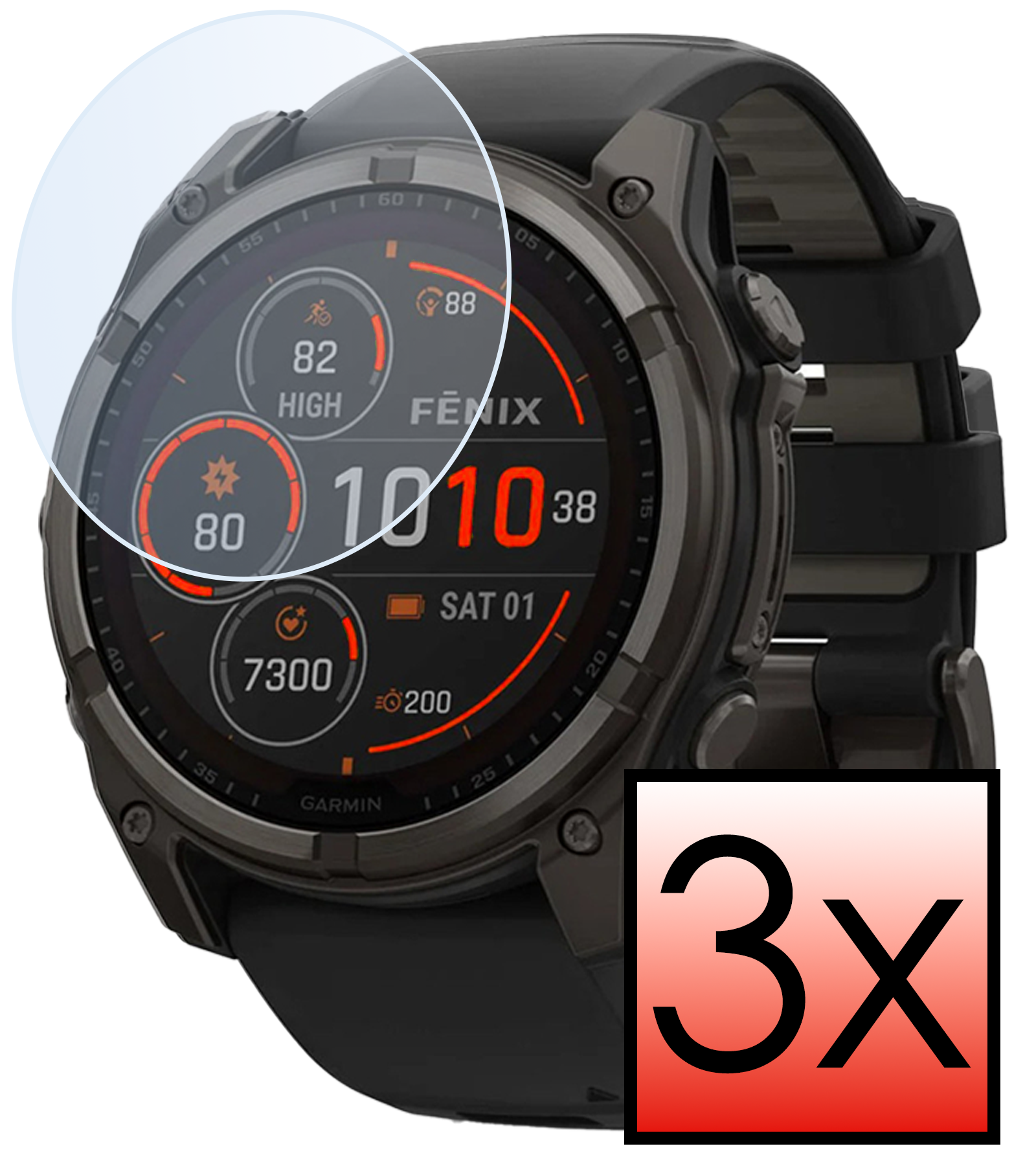 NoXx NoXx Garmin Fenix 8 (47 mm) Screenprotector - 3 PACK
