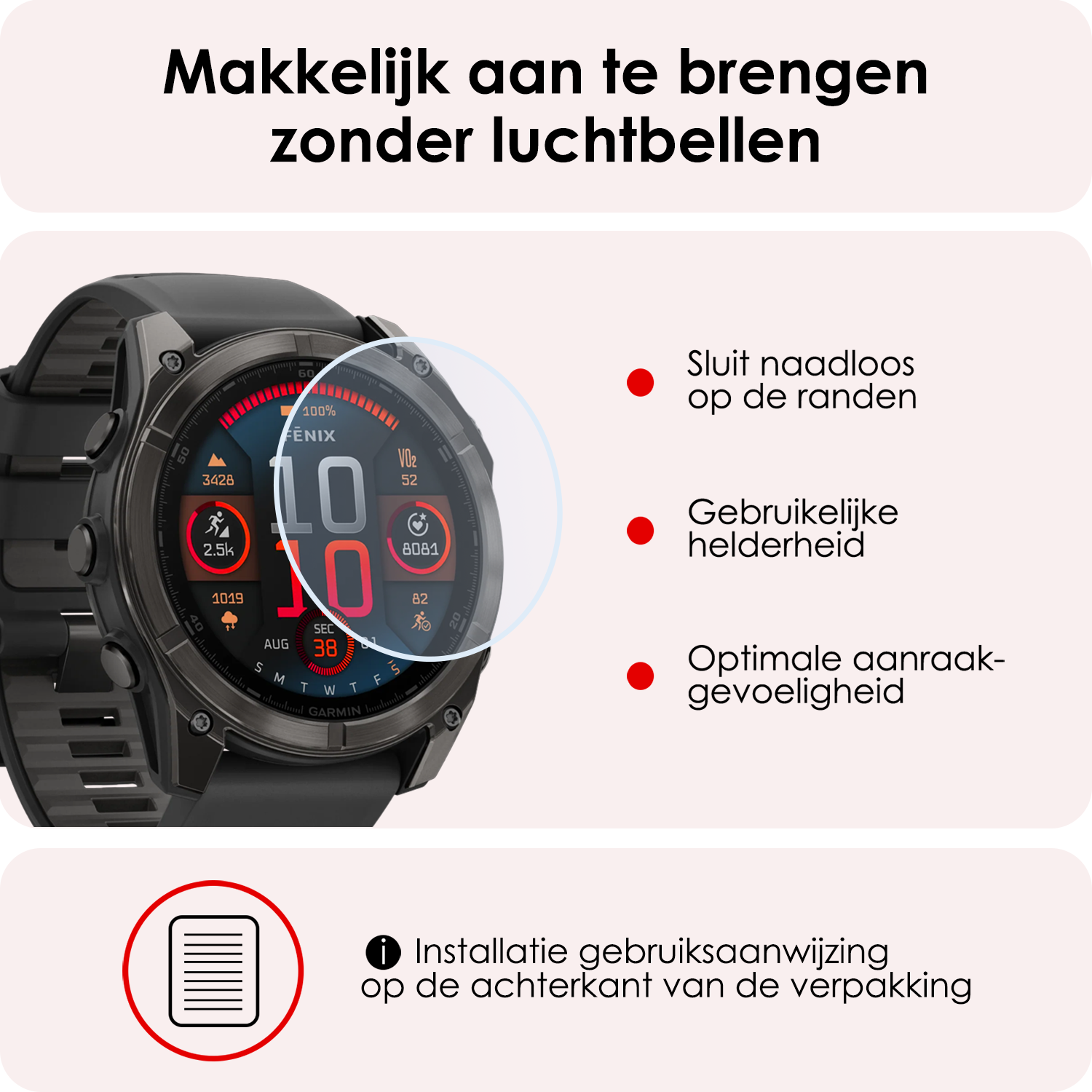 NoXx NoXx Garmin Fenix 8 Solar (47 mm) Screenprotector - 3 PACK