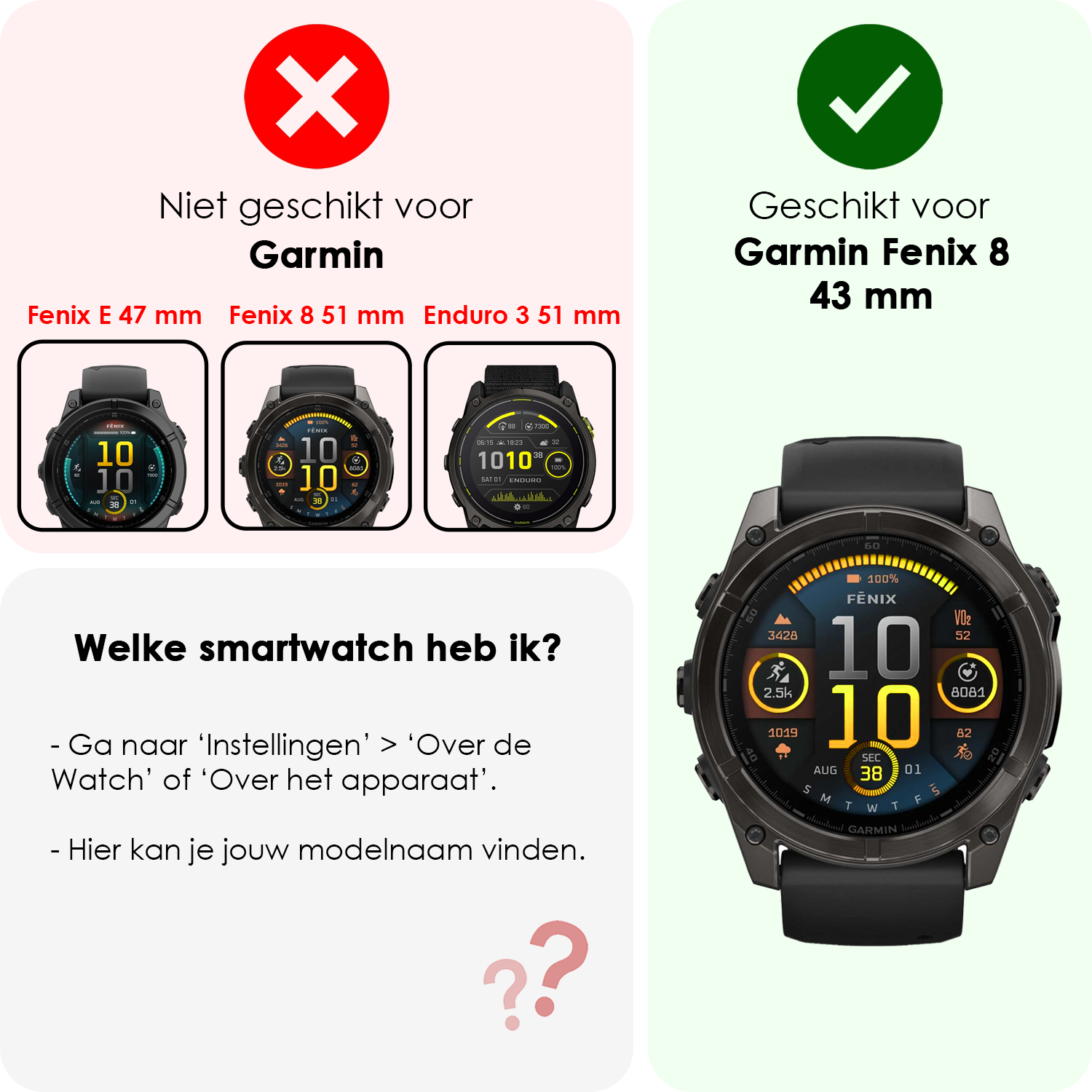 NoXx NoXx Garmin Fenix 8 (43 mm) Screenprotector