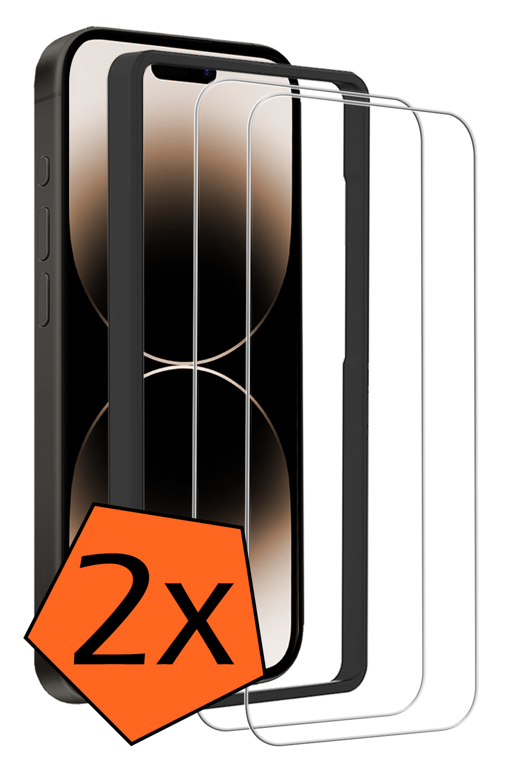 Nomfy Nomfy iPhone 14 Plus Screenprotector Met Installatieframe - 2 PACK