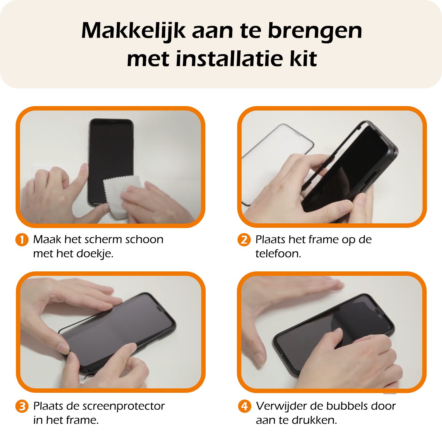Nomfy Nomfy iPhone 15 Pro Max Screenprotector Met Installatieframe - 3 PACK