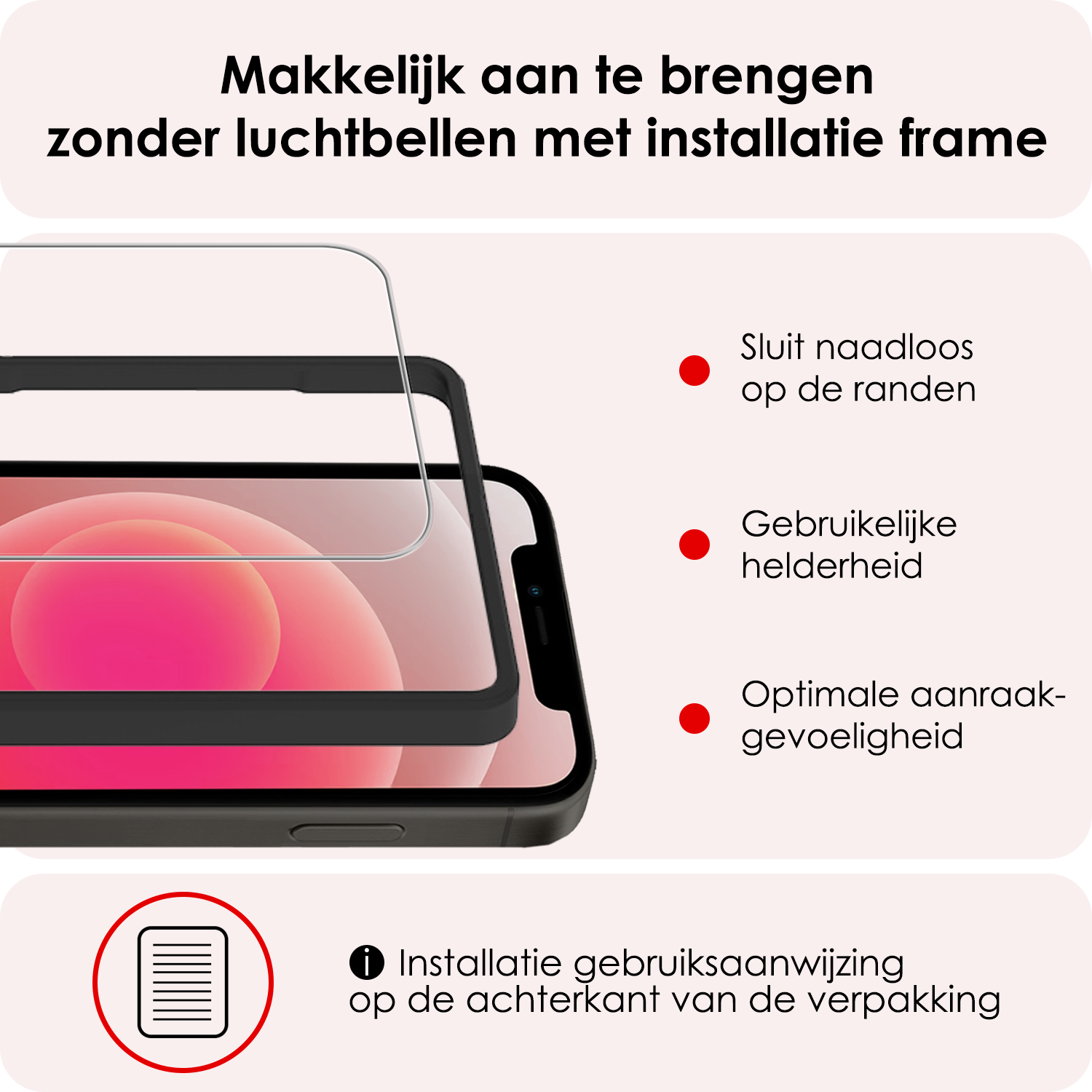 NoXx NoXx iPhone 12 Mini Screenprotector Met Installatieframe - 2 PACK