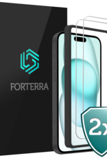 Forterra Forterra iPhone 15 Screenprotector Met Installatieframe - 2 PACK