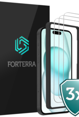 Forterra Forterra iPhone 15 Screenprotector Met Installatieframe - 3 PACK