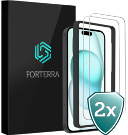 Forterra Forterra iPhone 15 Plus Screenprotector Met Installatieframe - 2 PACK