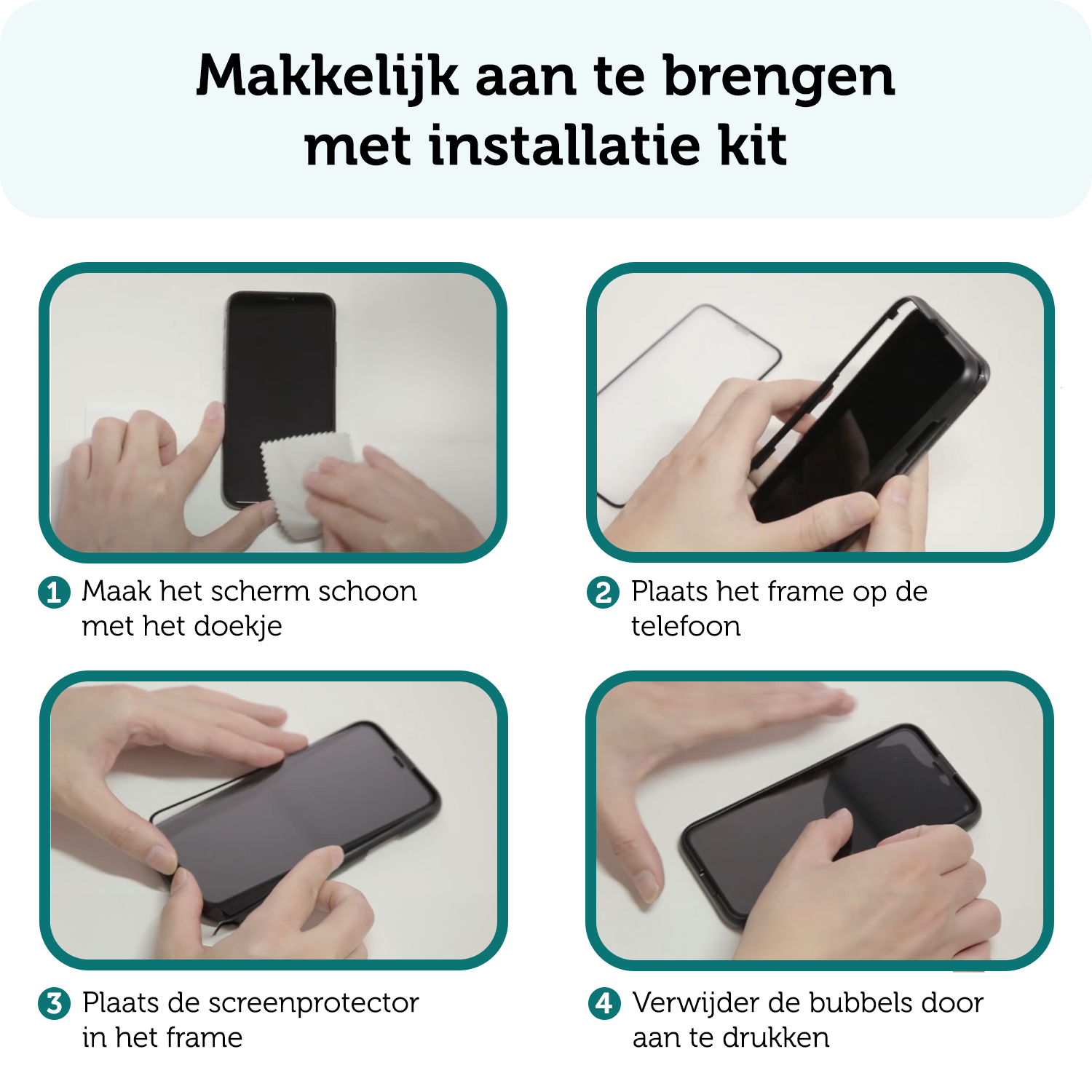 Forterra Forterra iPhone 15 Plus Screenprotector Met Installatieframe - 2 PACK