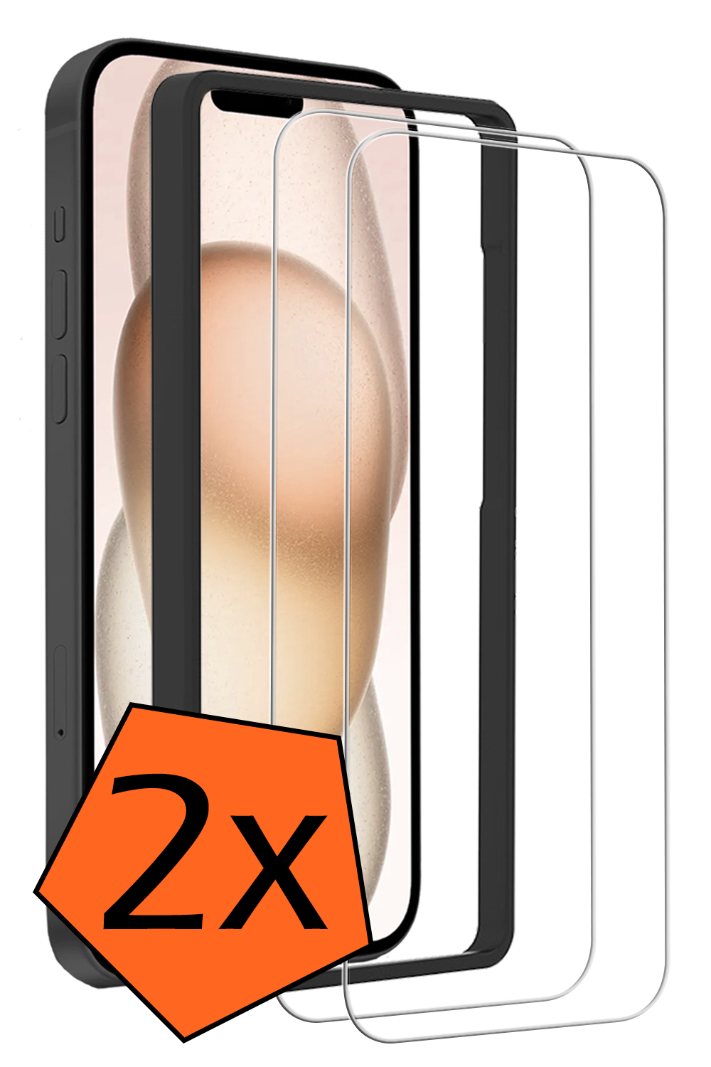 Nomfy Nomfy iPhone 15 Screenprotector Met Installatieframe - 2 PACK