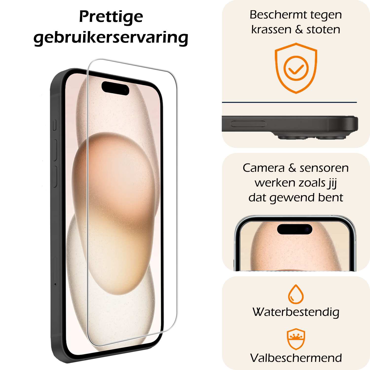 Nomfy Nomfy iPhone 15 Screenprotector Met Installatieframe - 2 PACK