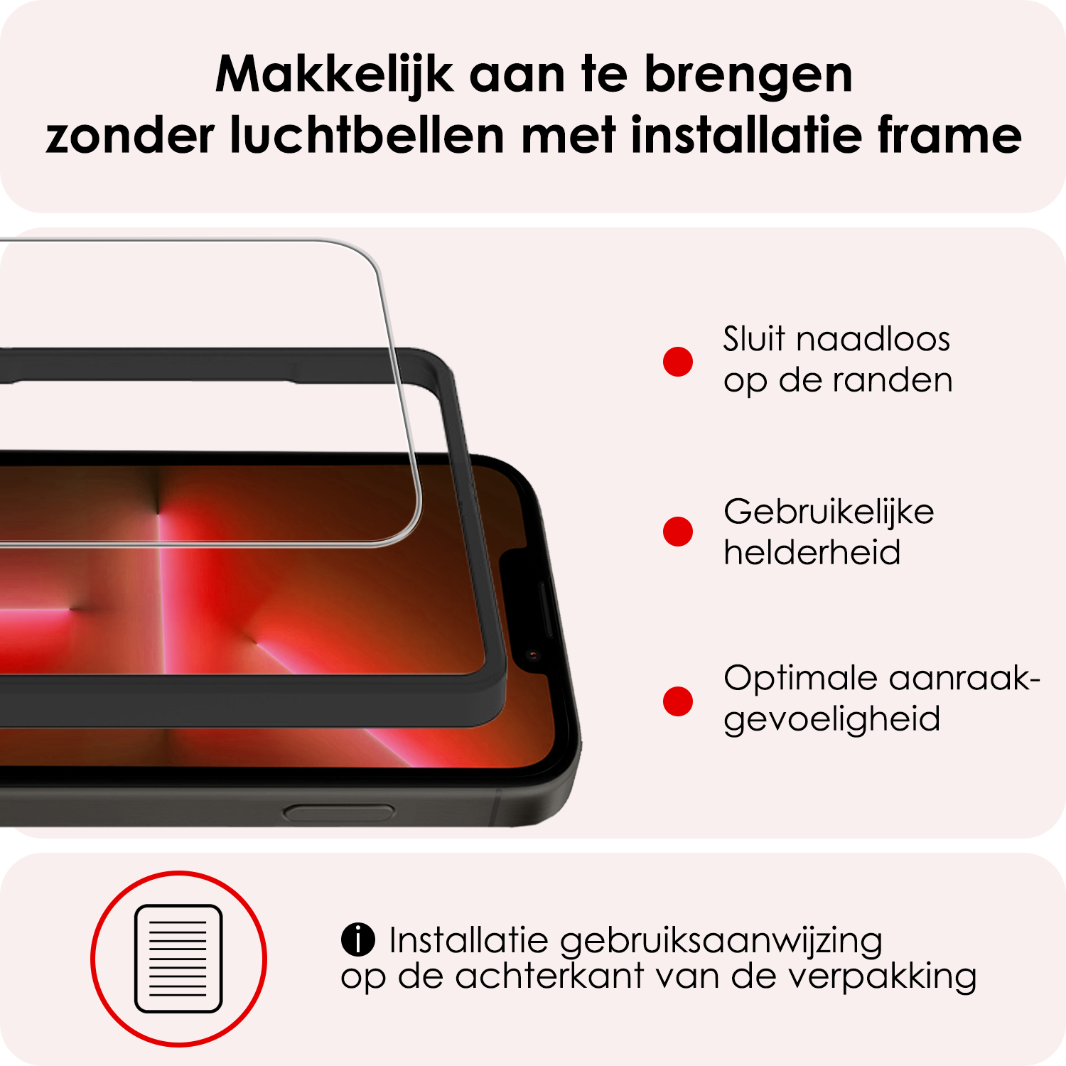 NoXx NoXx iPhone 13 Mini Screenprotector Met Installatieframe - 3 PACK