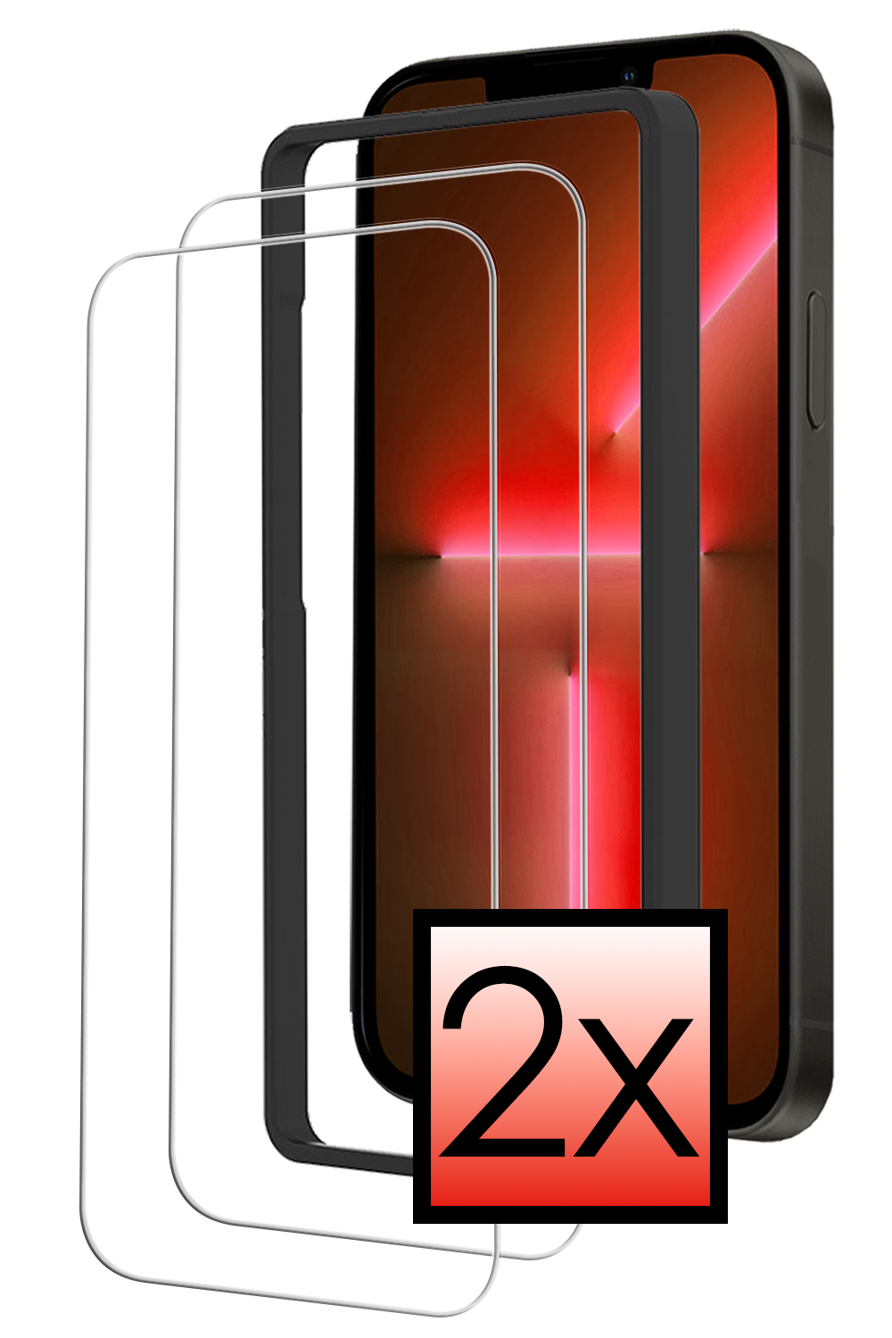 NoXx NoXx iPhone 13 Mini Screenprotector Met Installatieframe - 2 PACK