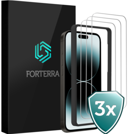 Forterra Forterra iPhone 14 Plus Screenprotector Met Installatieframe - 3 PACK