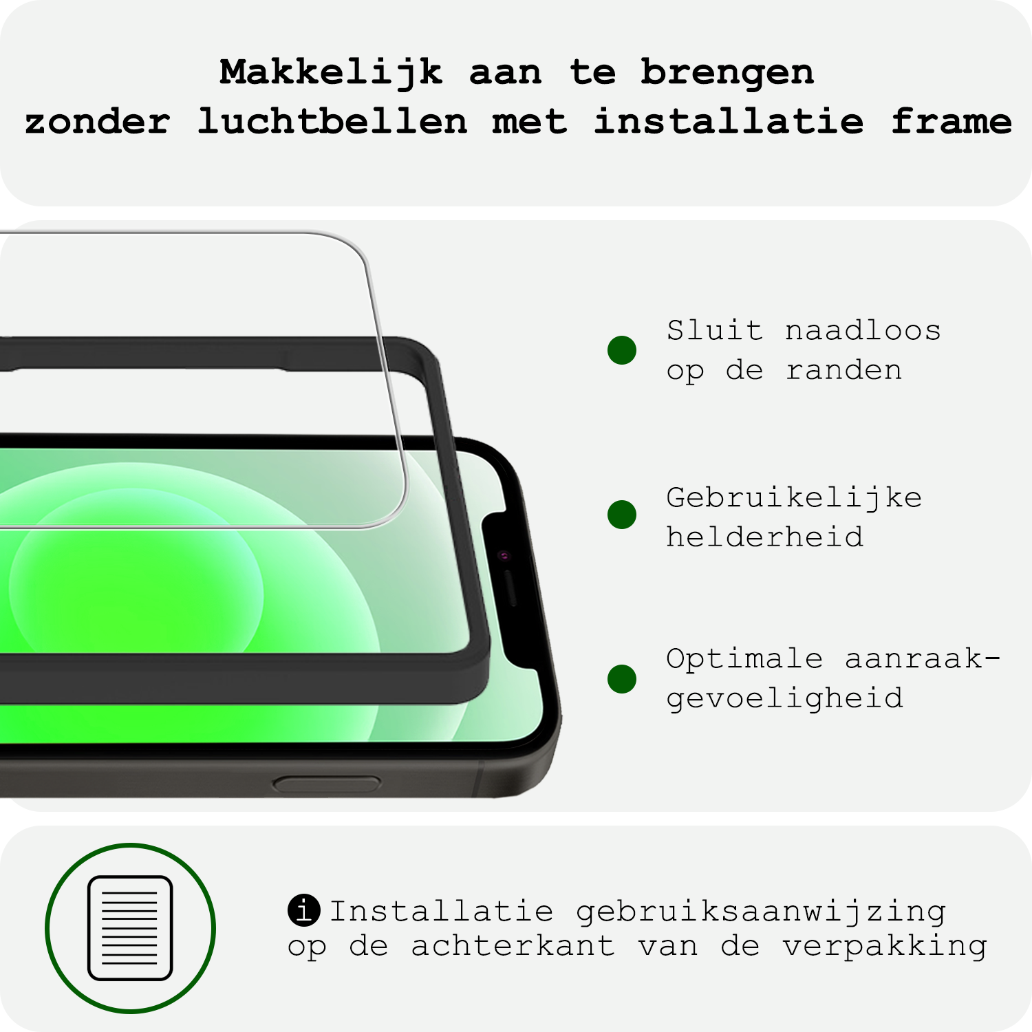 BASEY. BASEY. iPhone 12 Pro Screenprotector Met Installatieframe