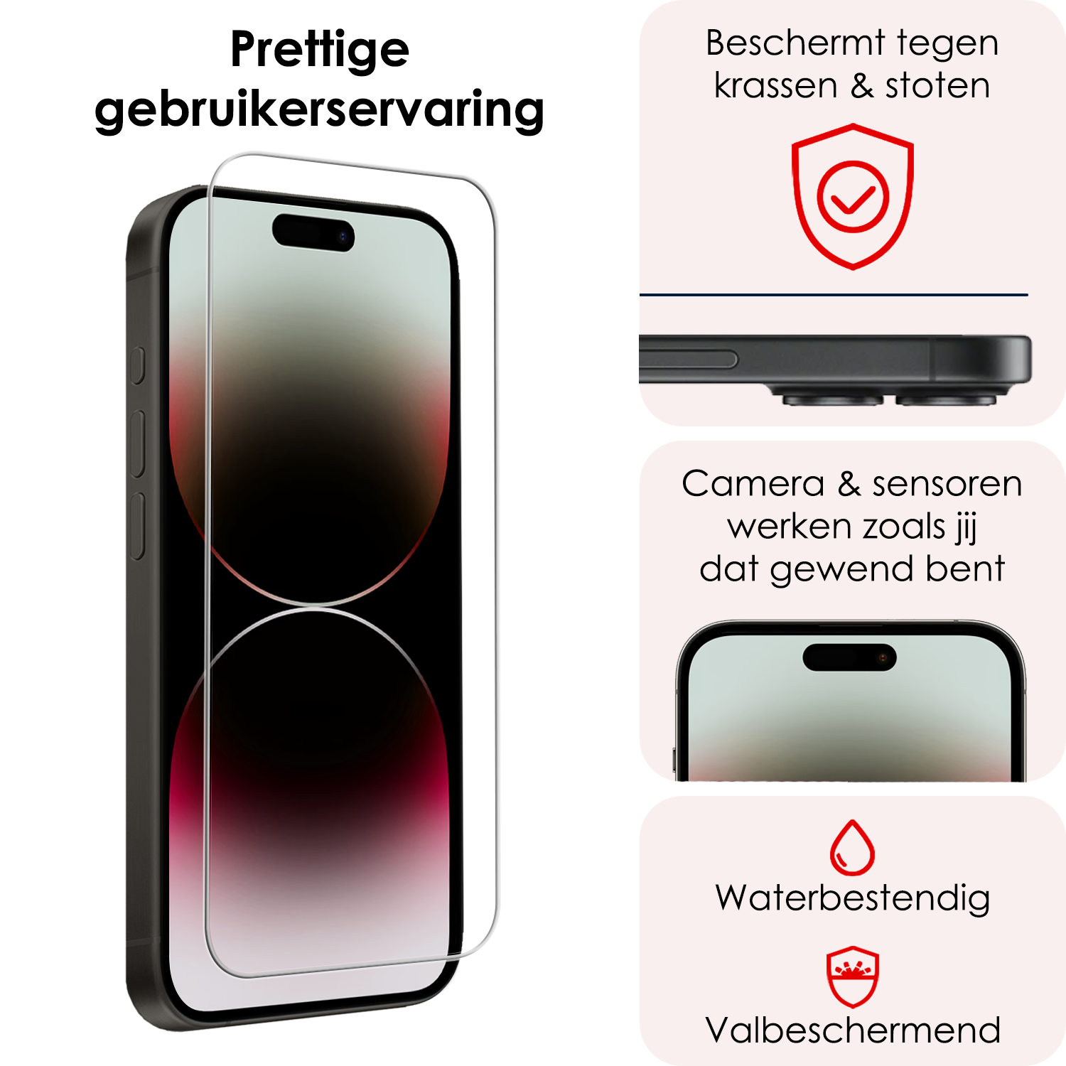 NoXx NoXx iPhone 14 Pro Max Screenprotector Met Installatieframe - 3 PACK
