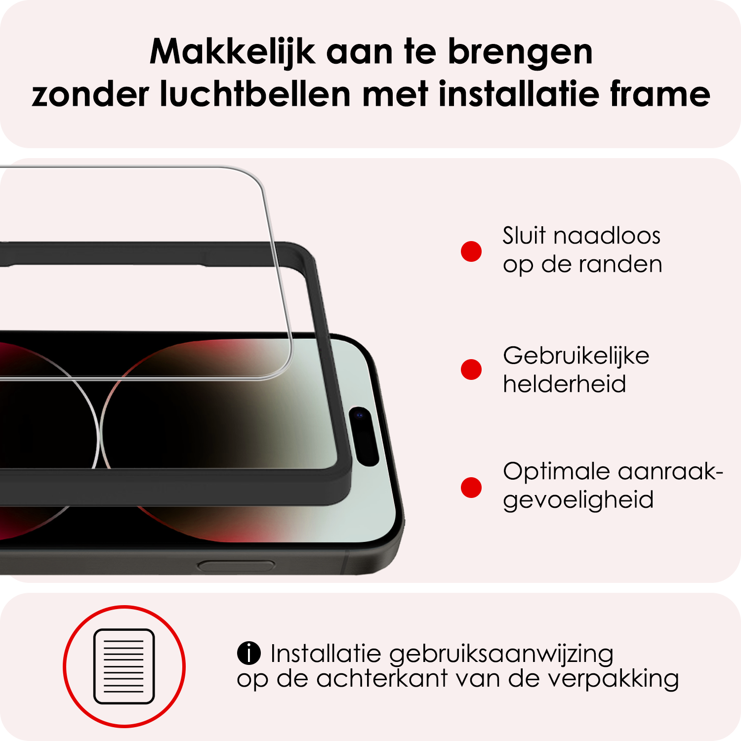 NoXx NoXx iPhone 14 Pro Max Screenprotector Met Installatieframe - 3 PACK