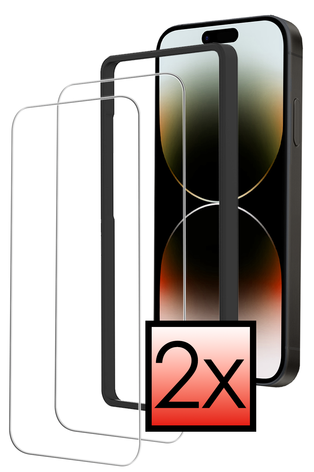 NoXx NoXx iPhone 14 Pro Max Screenprotector Met Installatieframe - 2 PACK