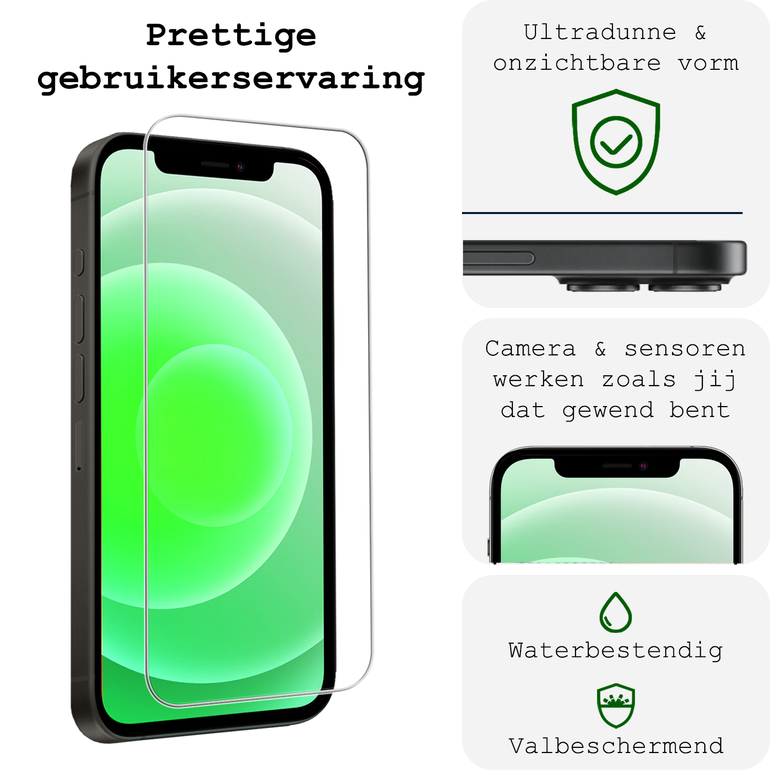 BASEY. BASEY. iPhone 12 Screenprotector Met Installatieframe - 3 PACK