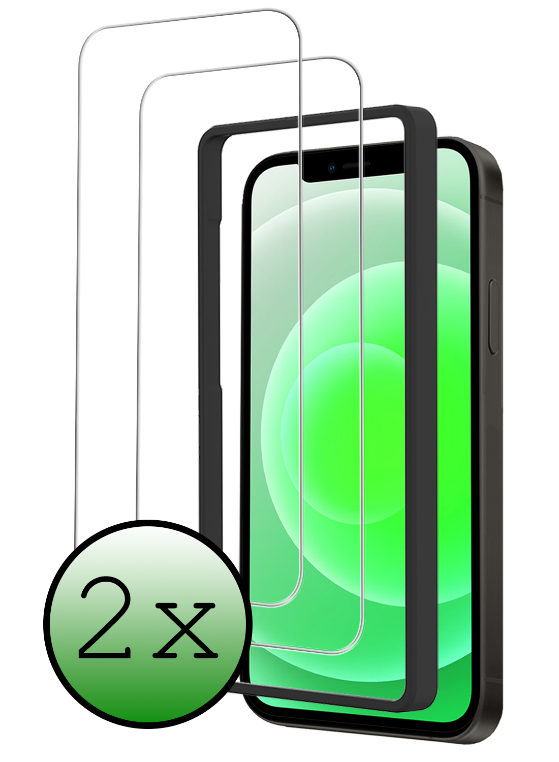 BASEY. BASEY. iPhone 12 Screenprotector Met Installatieframe - 2 PACK