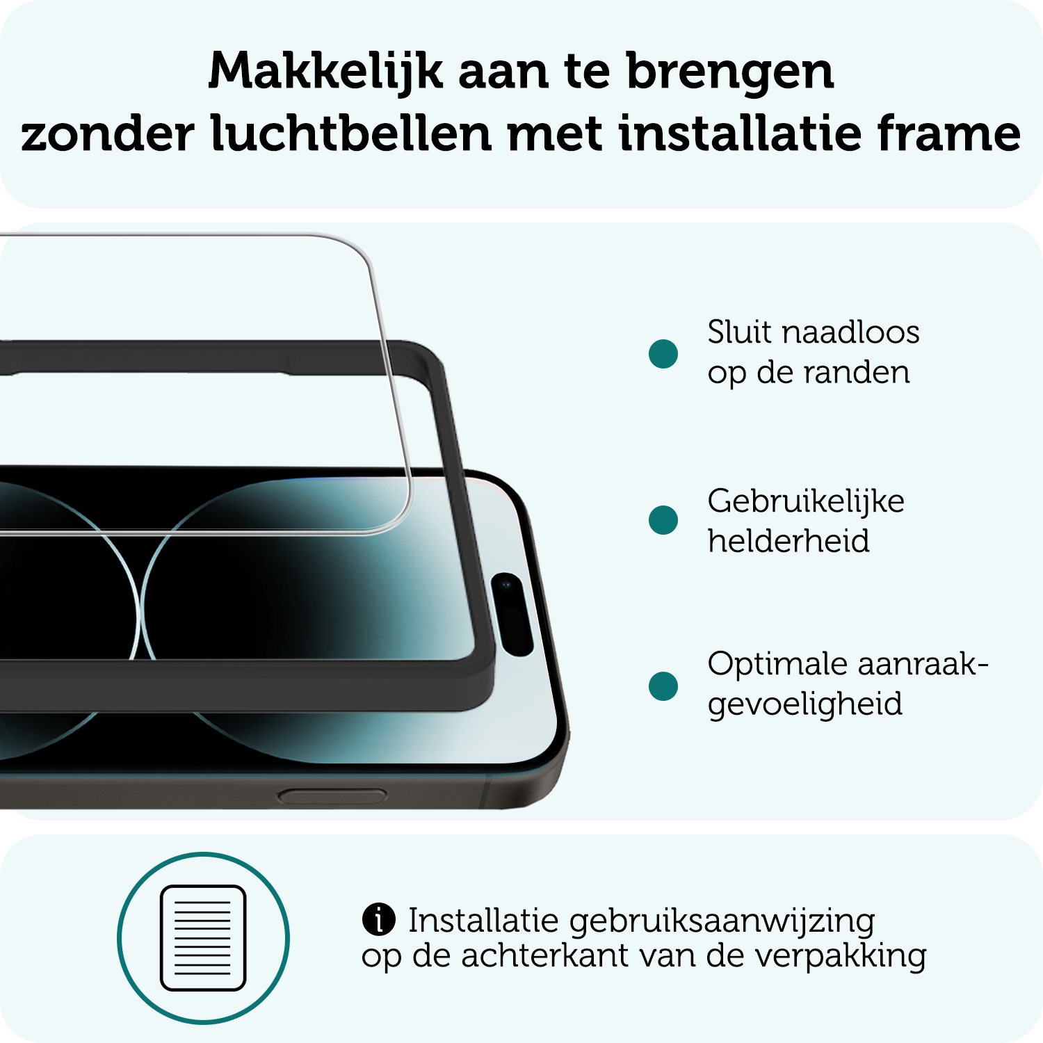 Forterra Forterra iPhone 14 Pro Screenprotector Met Installatieframe - 3 PACK