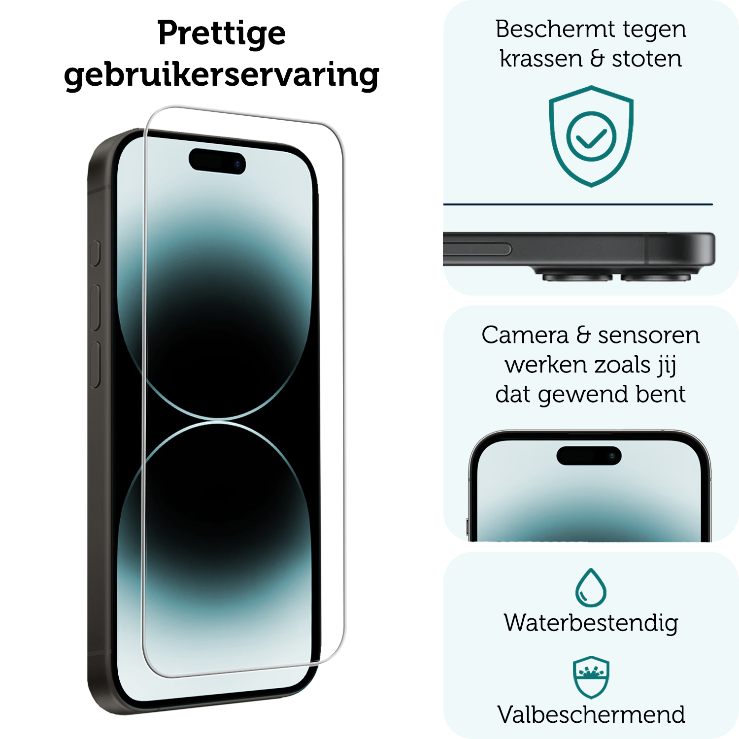 Forterra Forterra iPhone 14 Pro Screenprotector Met Installatieframe - 3 PACK