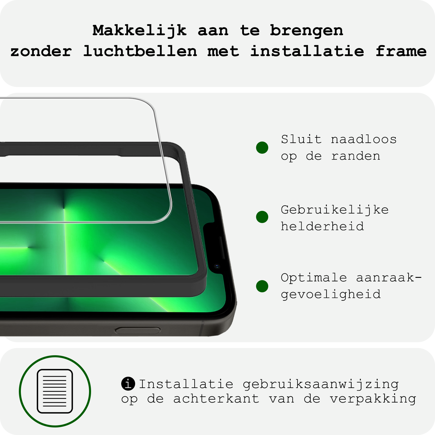 BASEY. BASEY. iPhone 13 Mini Screenprotector Met Installatieframe